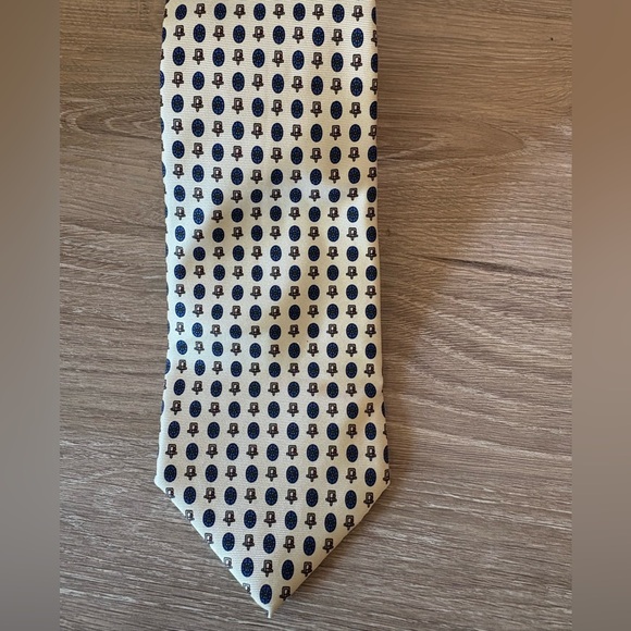 Lanvin Paris Vintage Silk Tie – Geometric Print - Picture 1 of 5